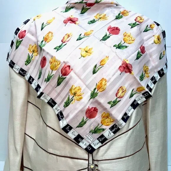 BUNDLE 4: YSL--NINA RICCI-JP -A.O. AtsukiScarf/Handker Cotton/Silk 25" 19"(88 - Picture 8 of 16